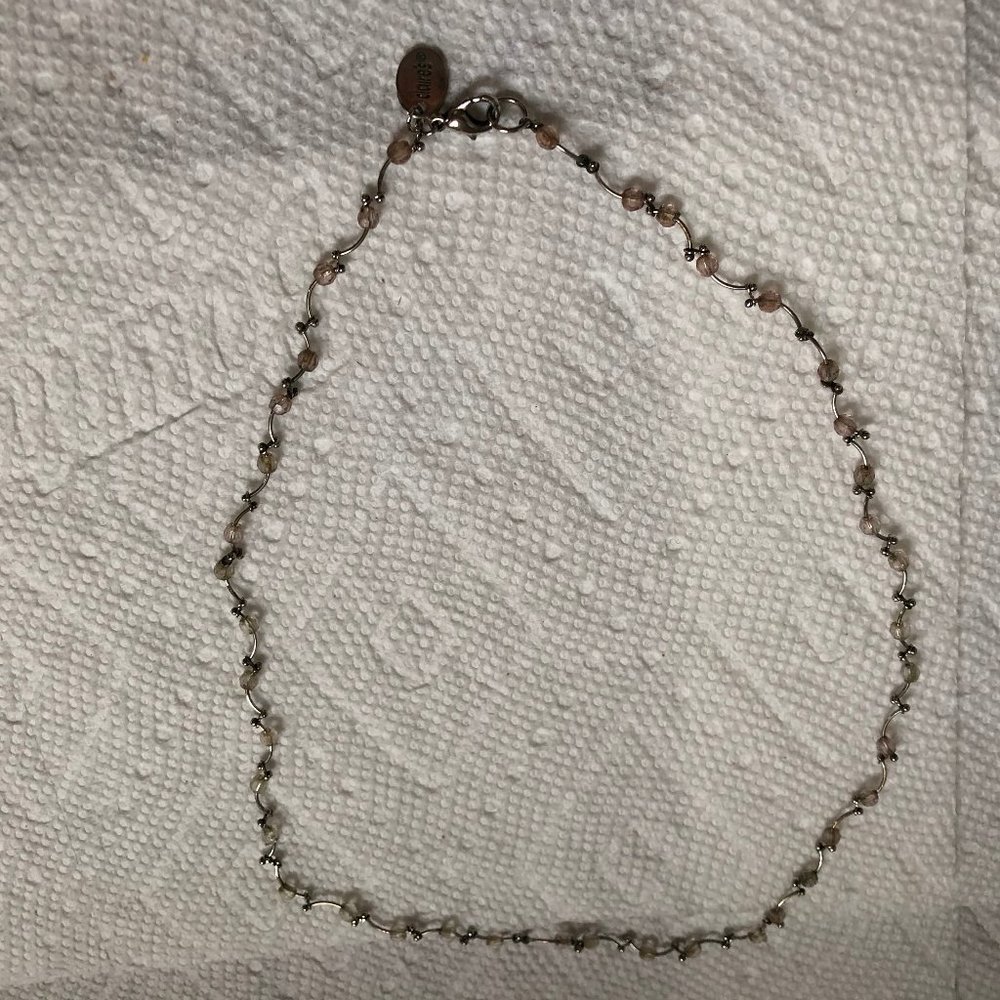 Claire's women's necklace metal mini beads 16"